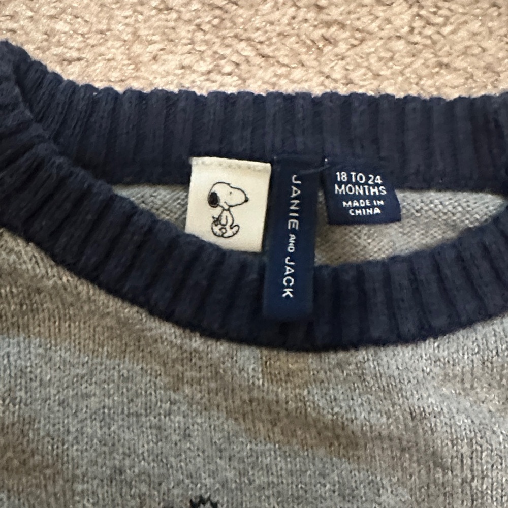 🛍️SALE🛍️ Janie and Jack Sweater PEANUTS™ Snoopy And Woodstock Sweater - Picture 4 of 6